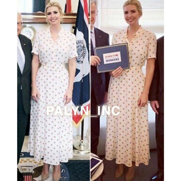 NWT ZARA LONG POLKA DOT DRESS WITH BELT - Picture 2 of 8